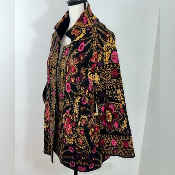 NWT New MOTH by Anthropologie Payton Jacquard Floral Cardigan Sweater Jacket L - Picture 2 of 7